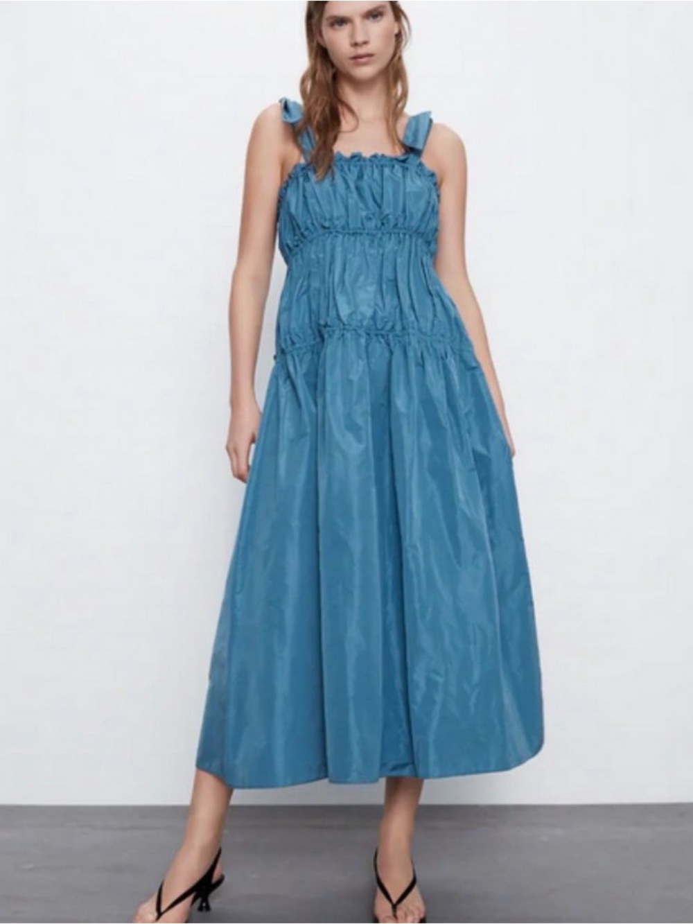 Zara taffeta tie dress